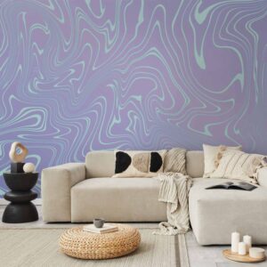 Fotótapéta - Sea Abstraction - Intriguing Composition of Wavy Shapes in Shades of Blue