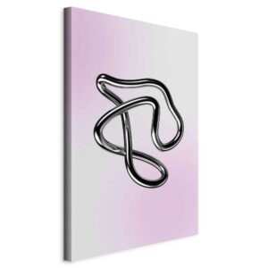 Kép - Silver Intricacies - Fluid Metallic Figure on a Gradient Background