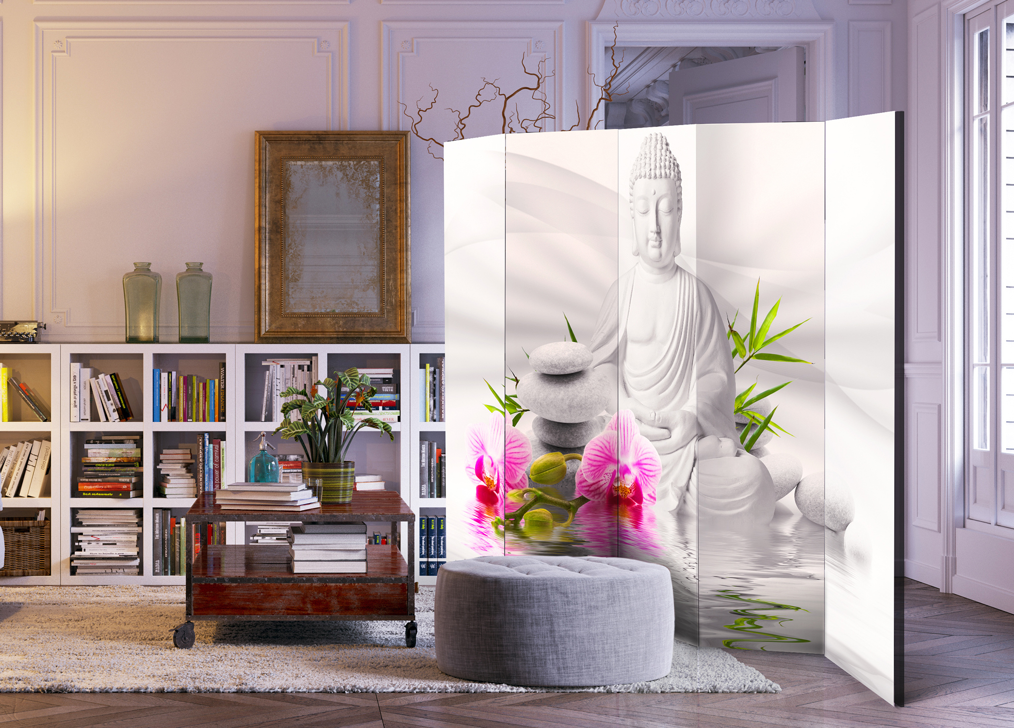 Paraván - Buddha and Orchids II - Image 2