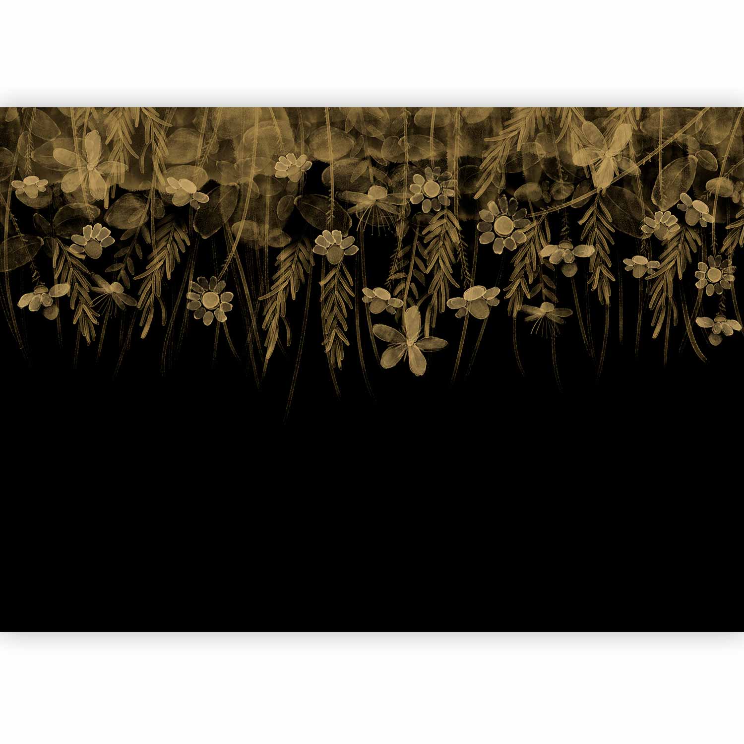 Fotótapéta - Nature landscape - black abstract nature motif with flowers in sepia - Image 5