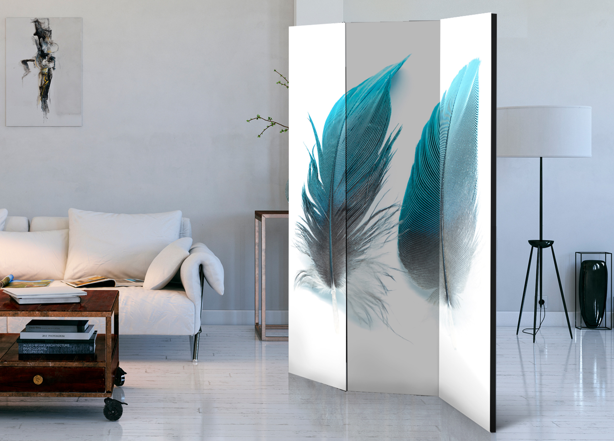 Paraván - Blue Feathers - Image 2