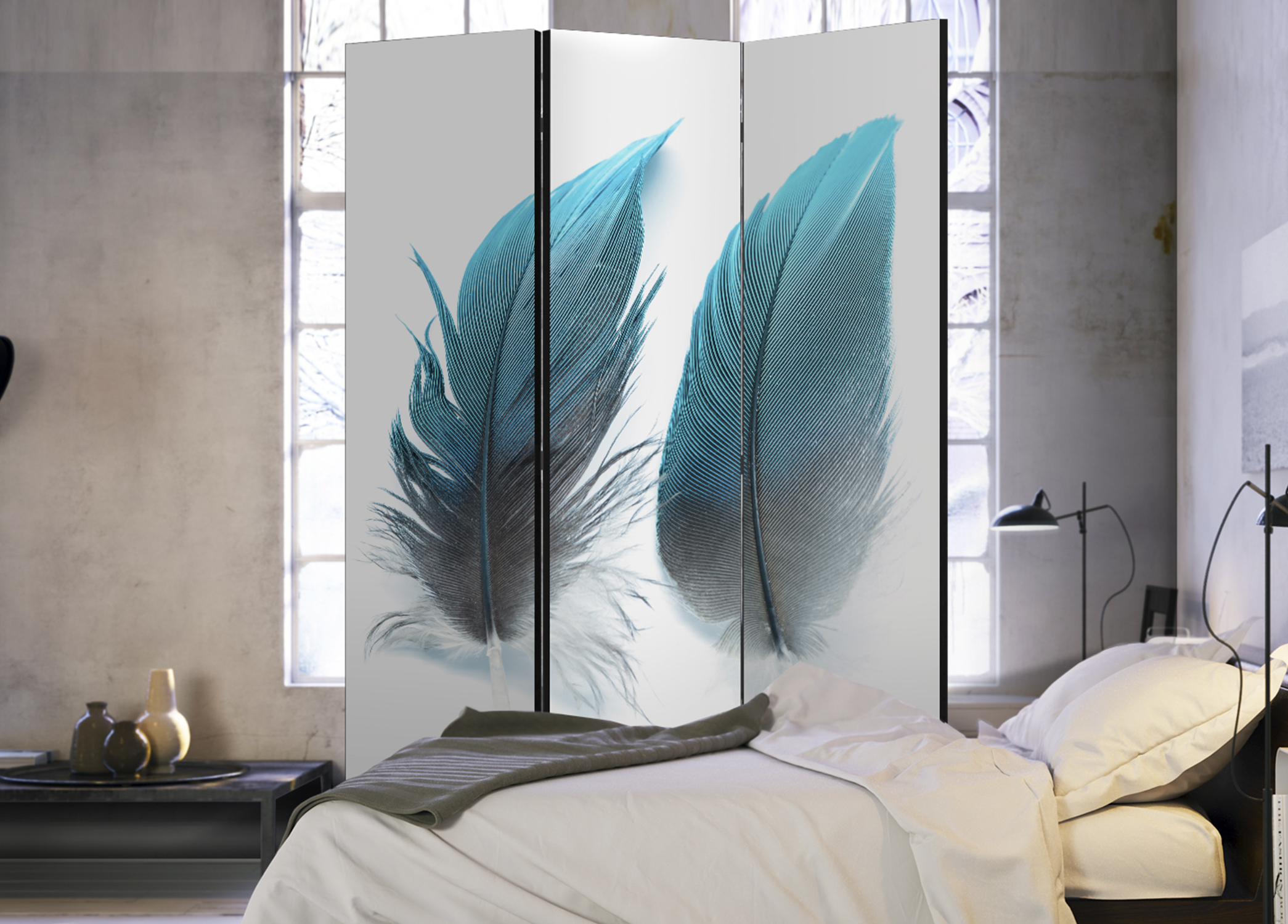 Paraván - Blue Feathers - Image 5