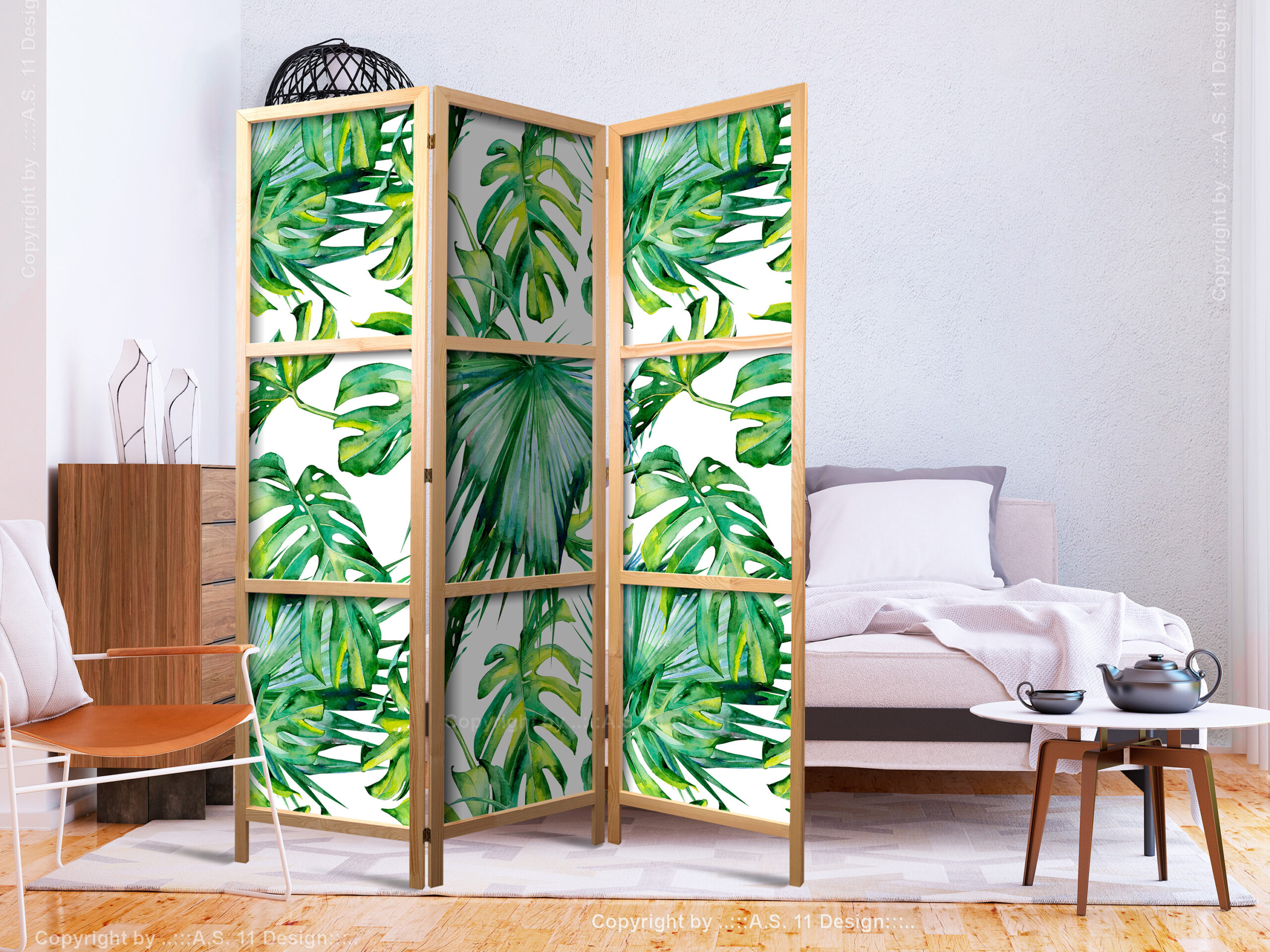 Japán paraván - Monstera and Palm Leaves I - Image 5