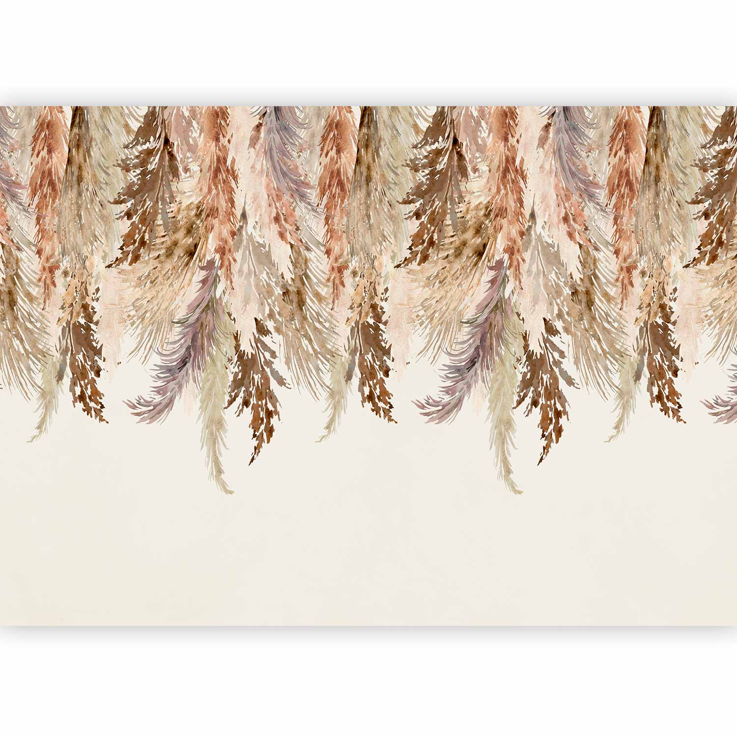 Fotótapéta - Minimalist boho landscape - dangling leaves in beige colours - Image 5
