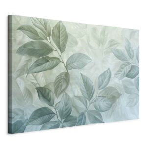 Kép - Large Leaves in Shades of Green-Mint: Botanical Motif