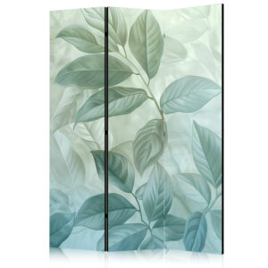 Paraván - Large Leaves in Green-Mint Shades - Botanical Motif