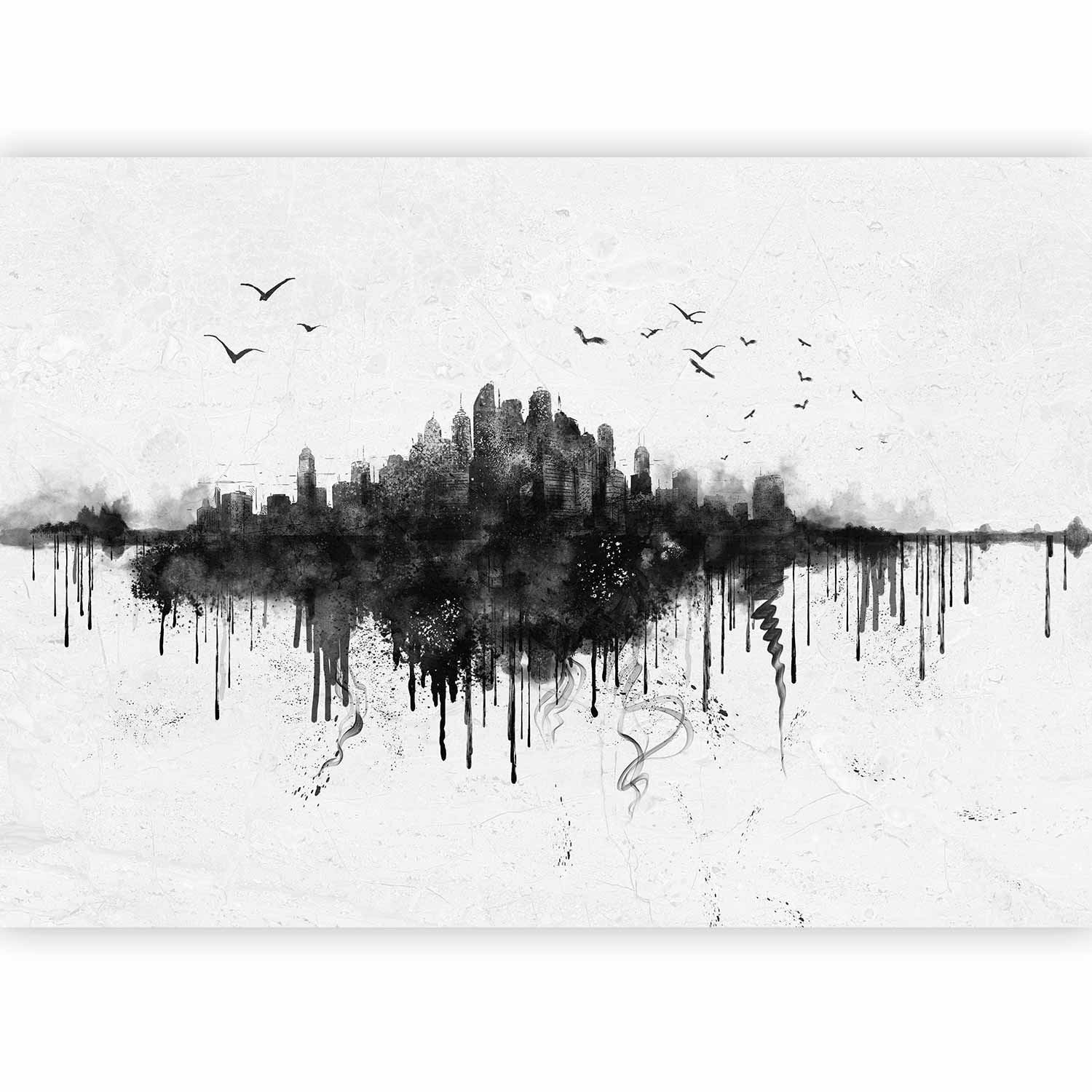 Fotótapéta - Big city - abstract city skyline in black watercolour style - Image 5
