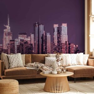 Fotótapéta - Purple night over Manhattan - cityscape of New York architecture