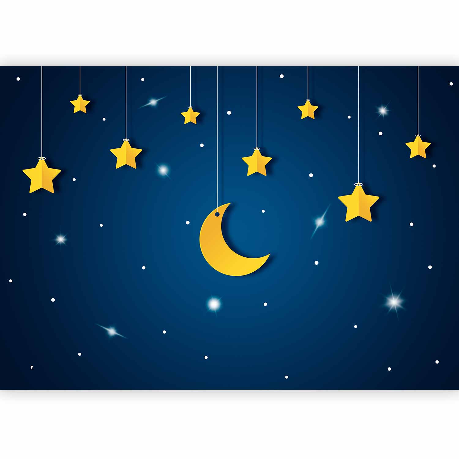 Fotótapéta - Skyline - night sky landscape with stars and moon for children - Image 5