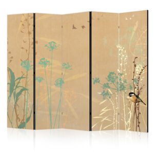 Paraván - Tiny Bird - Colorful Grasses in Golden Shades of Sunset