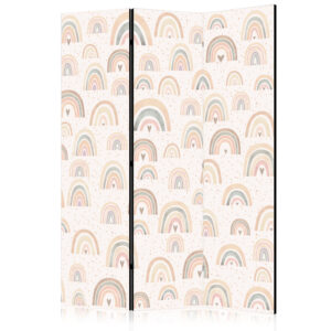 Paraván - Spring - Pastel Rainbows on a Rainy Day with Hearts