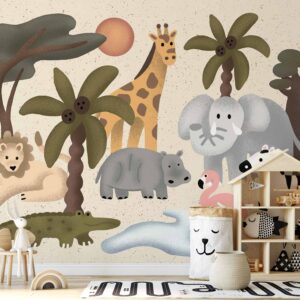 Fotótapéta - Children's Africa - Animals With Simple Shapes