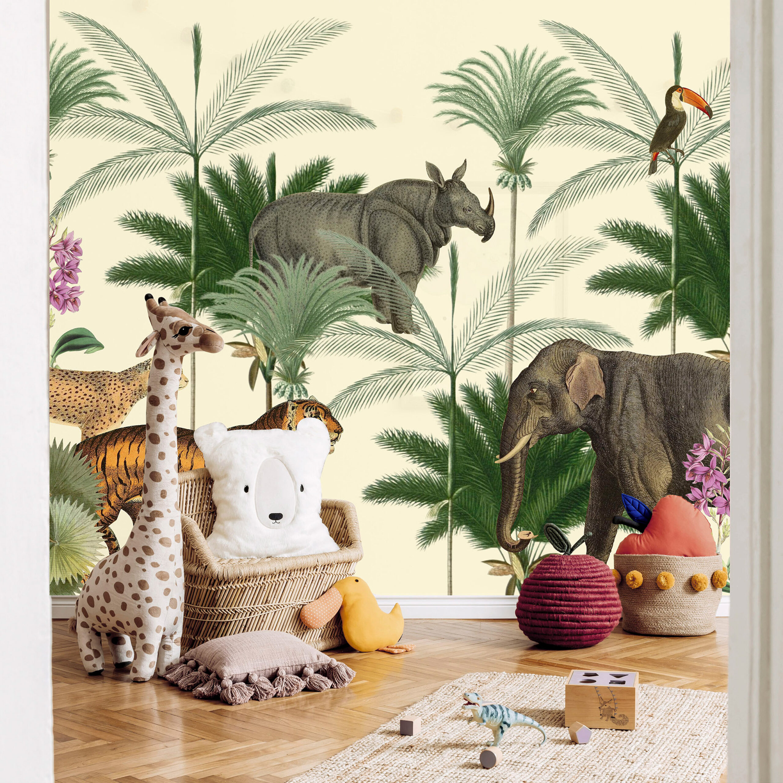 Fotótapéta - Jungle Land With Animals in the Style of Old Engravings - Image 2