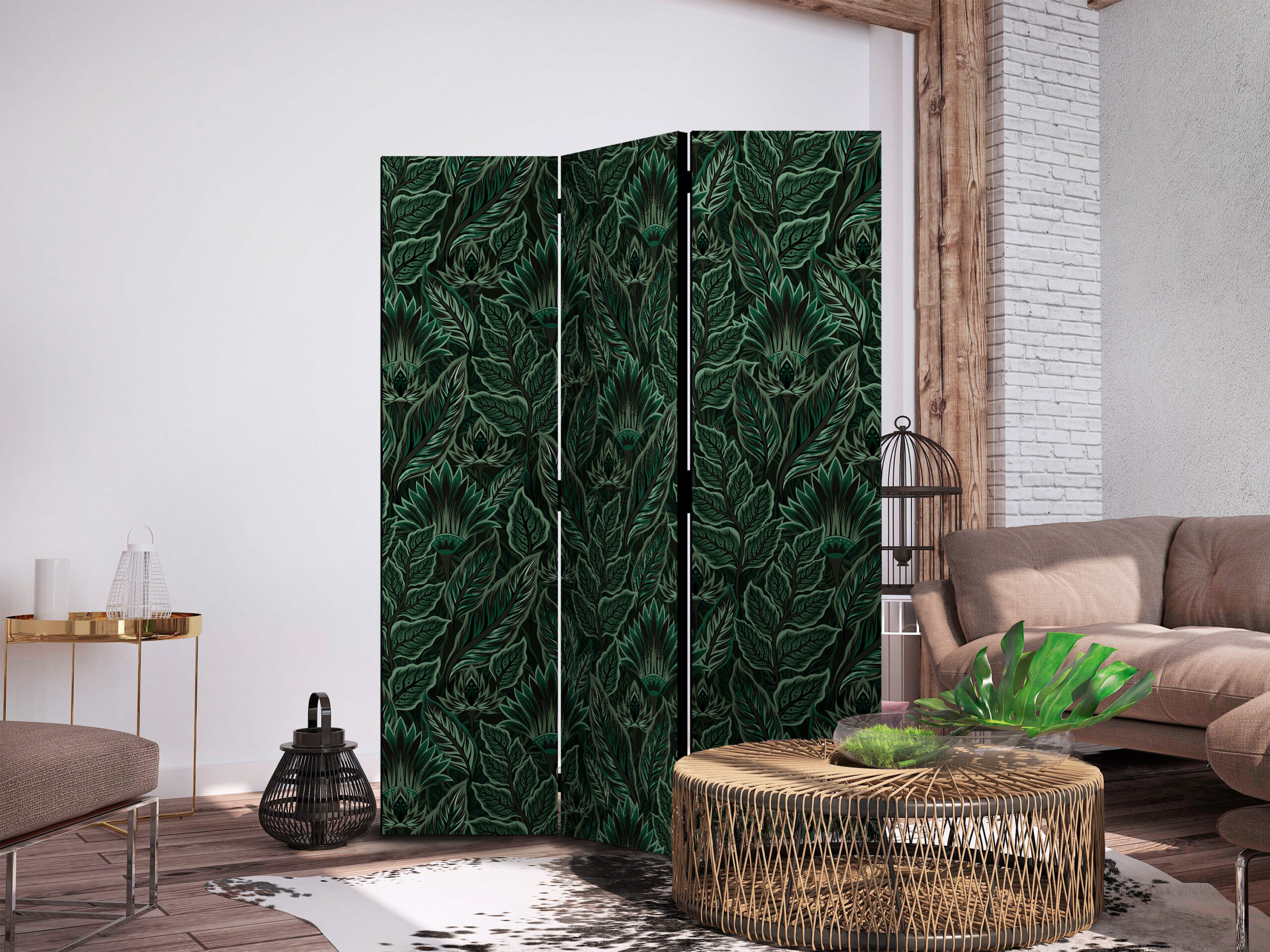 Paraván - Dense Vegetation - Botanical Patterns in Illustrative Style; Green - Image 5
