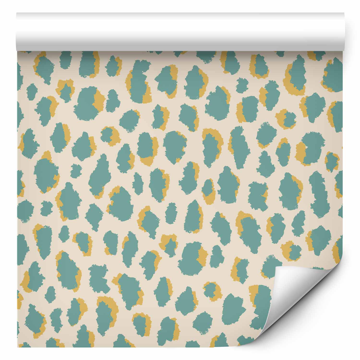 Tapéta - Giraffe Pattern - animal pattern in turquoise spots on a light background. - Image 2