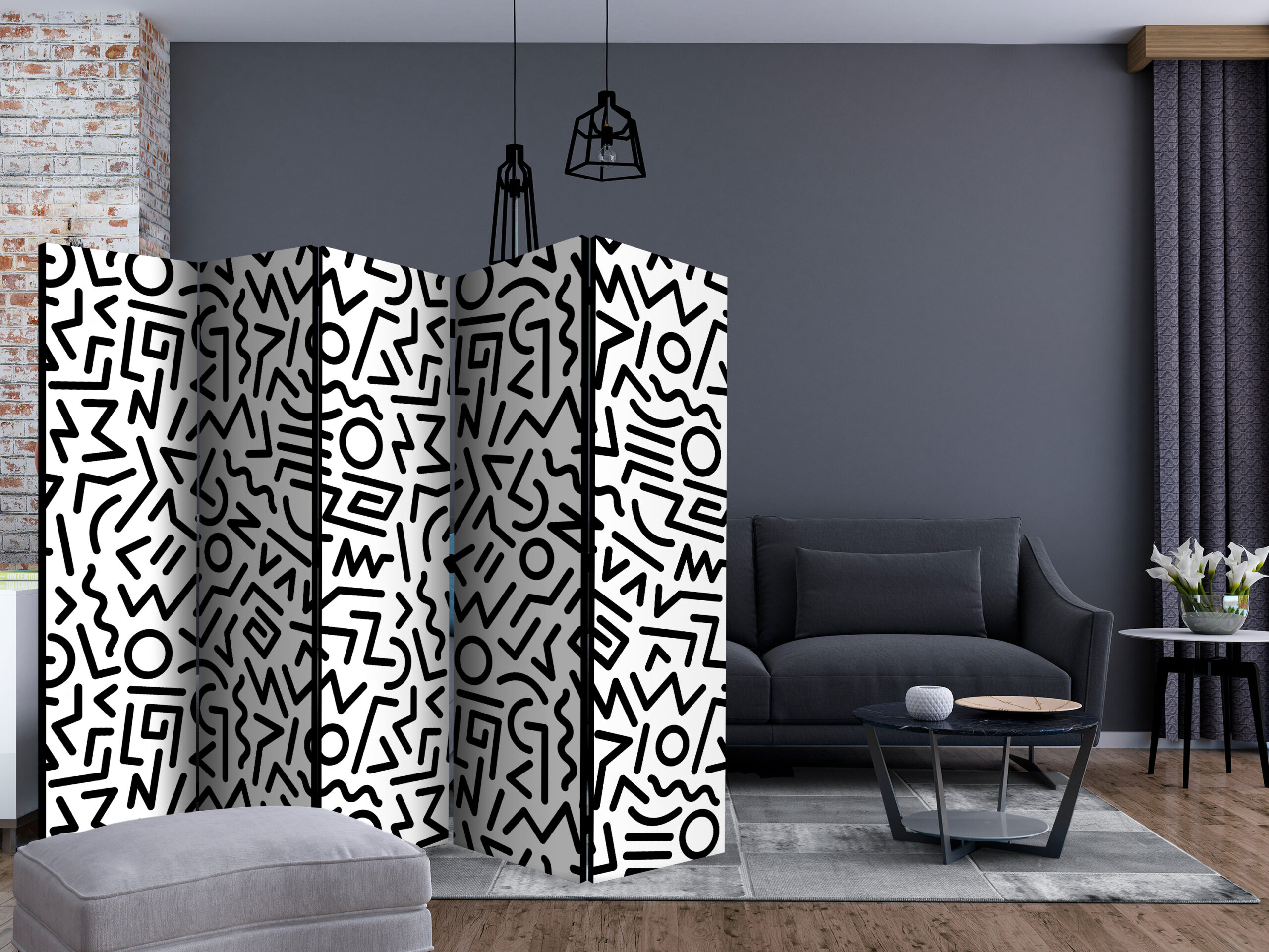 Paraván - Black and White Maze II - Image 2