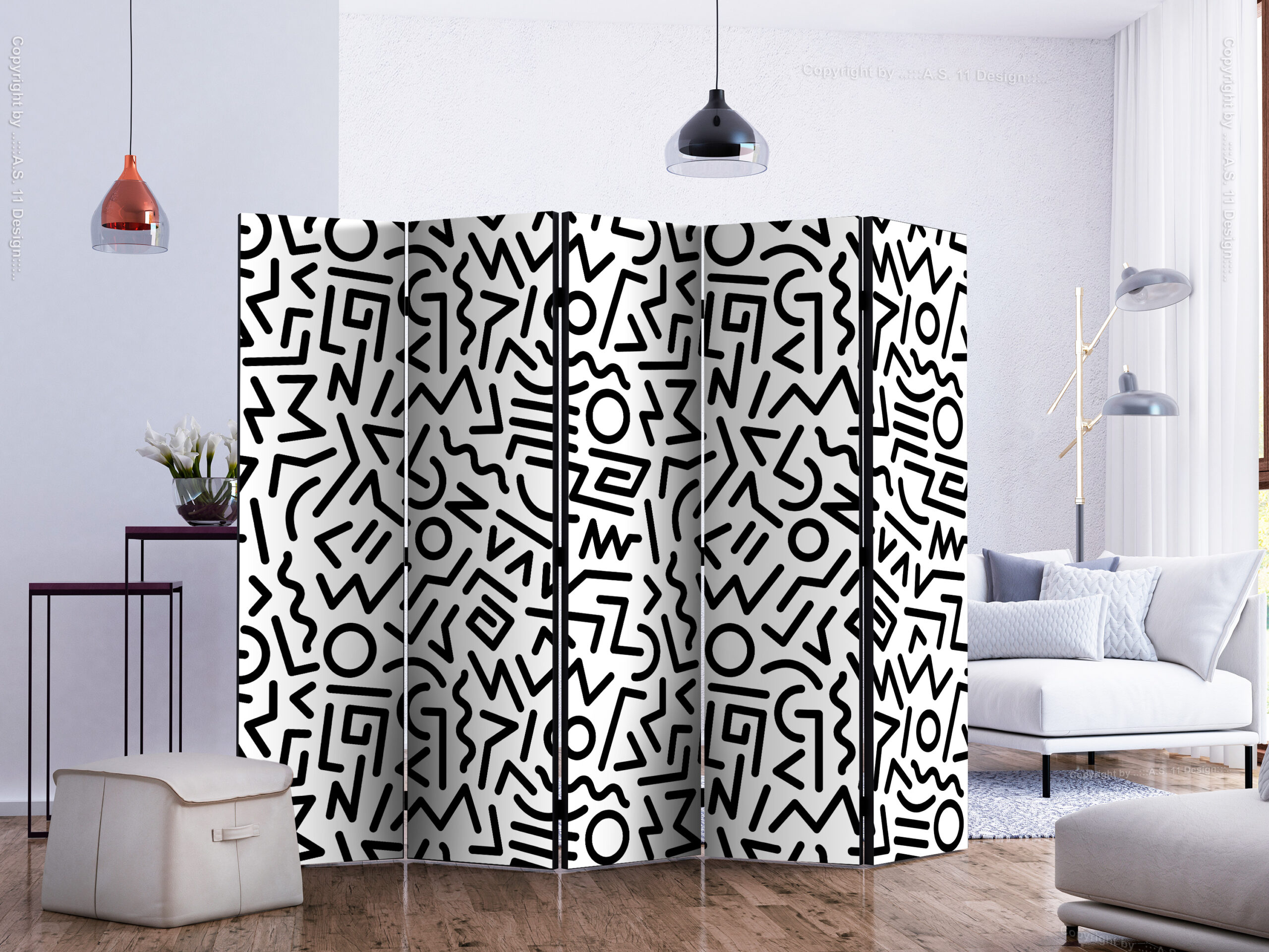 Paraván - Black and White Maze II - Image 5