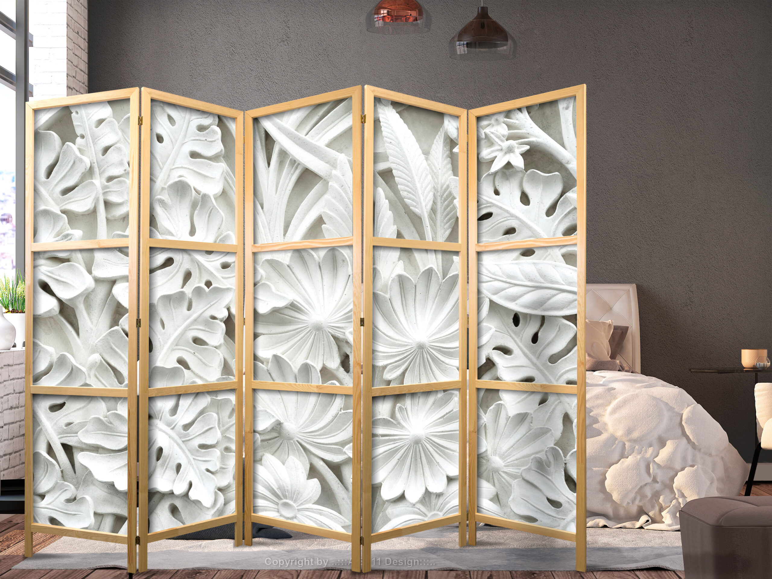 Japán paraván - Alabaster Garden III - Image 2