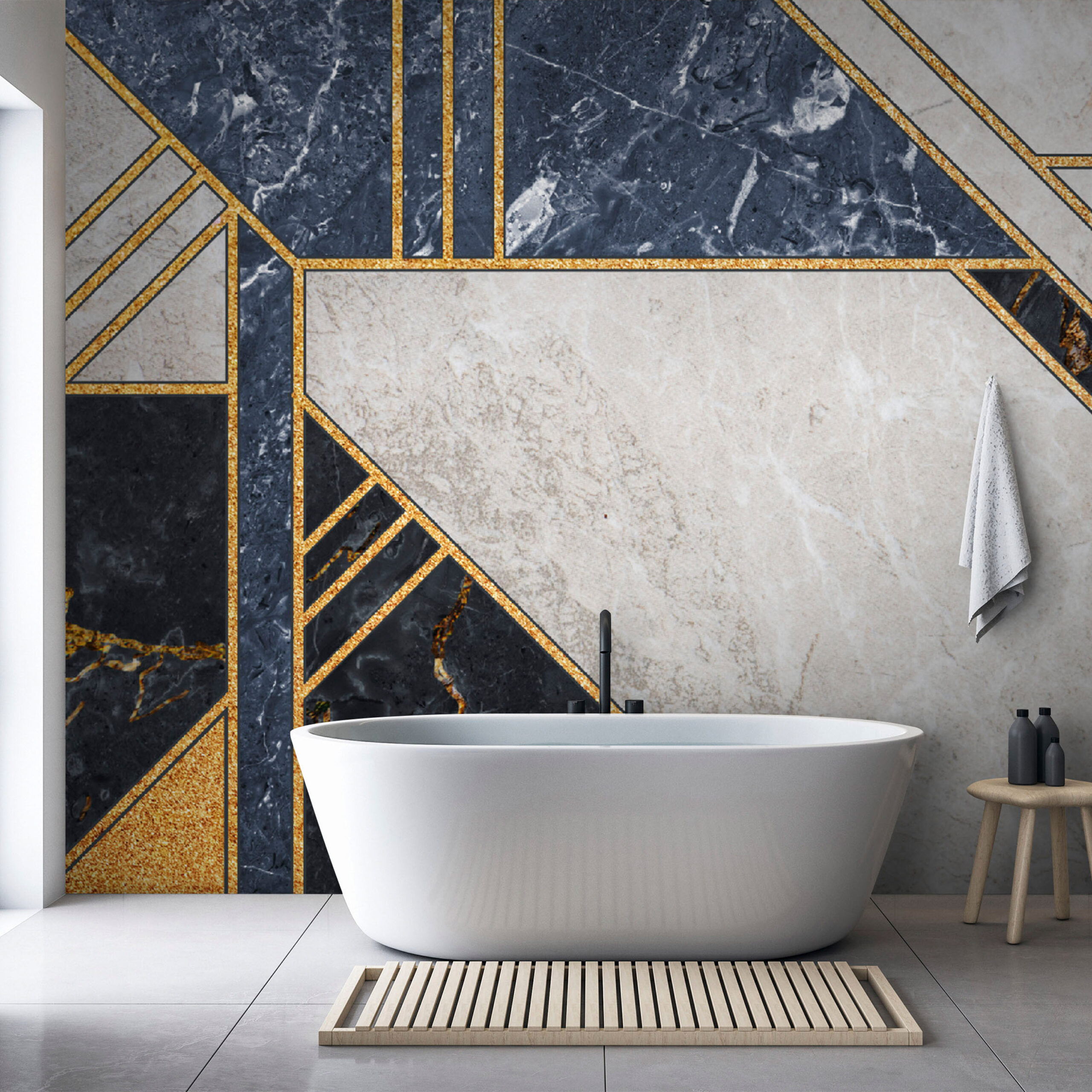 Fotótapéta - Expressive Pattern in Gold and Garnet - Image 2