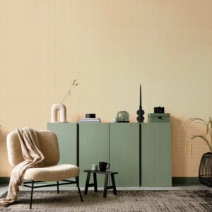 Tapéta - Waving Lines - Creamy Grid on a Noisy Pastel Background