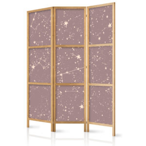 Japán paraván - Night Sky - Artistic Constellations and Stars in Pastel Shades