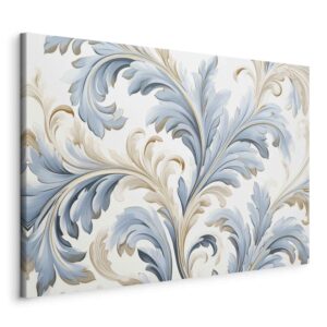 Kép - Baroque Ornaments in Light Cream-Blue Hues