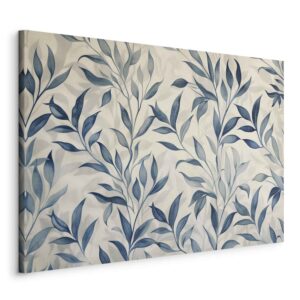 Kép - Leaves in Blue Color Delicate Botanical Motif