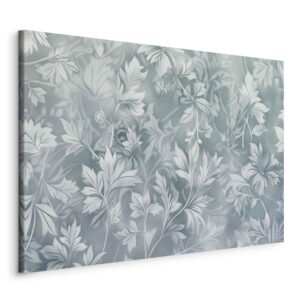 Kép - Ornaments in Worn Muted Turquoises: Delicate Plant Pattern