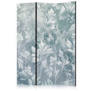 Paraván - Ornaments in Rubbed Faded Turquoise - Delicate Floral Pattern
