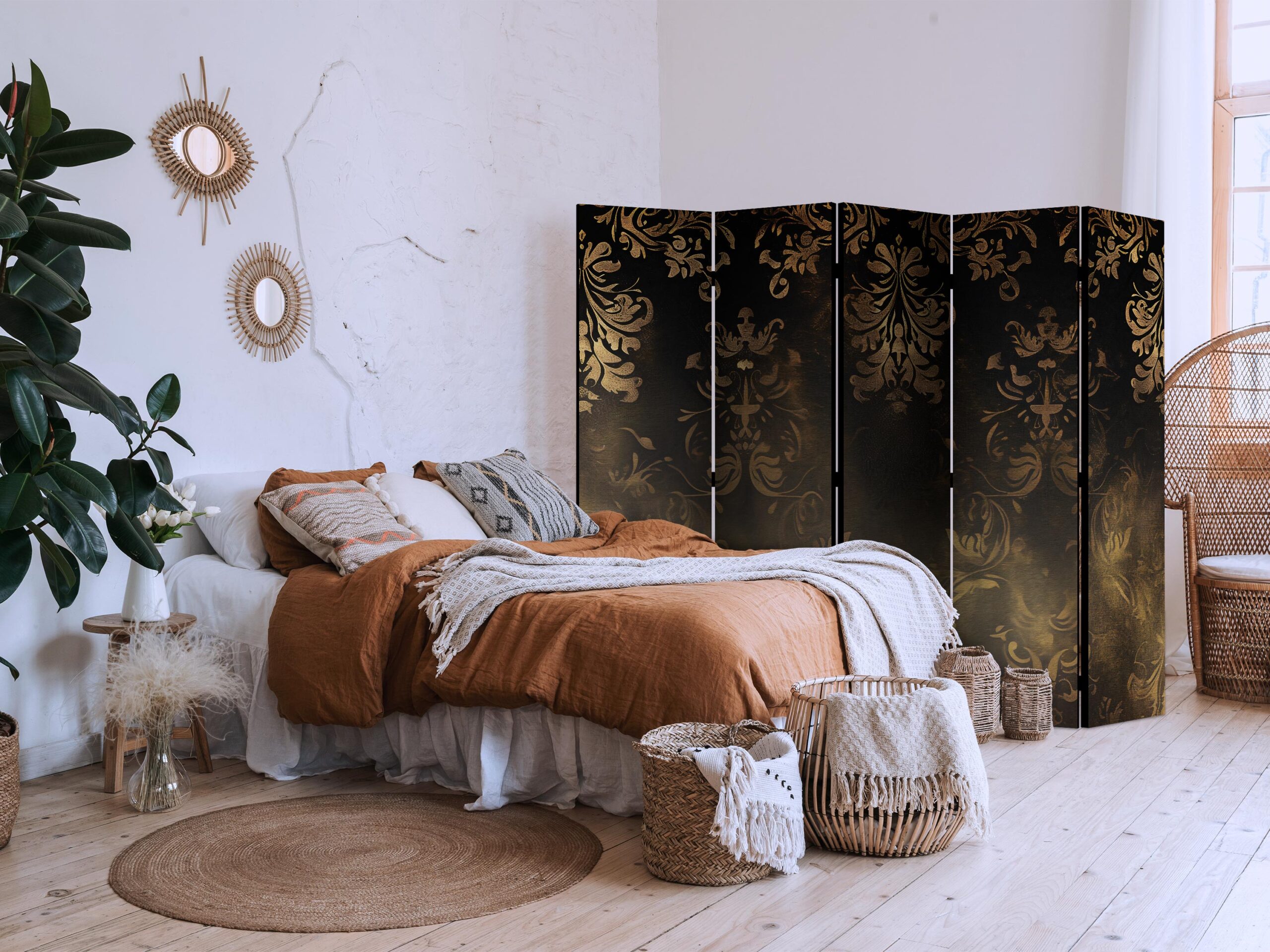 Paraván - Baroque Ornaments in Patinated Gold and Bronze - Retro Motif - Image 5