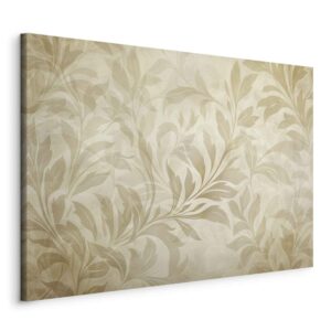 Kép - Botanical Motif with Leaves and Vines in Sand Colors