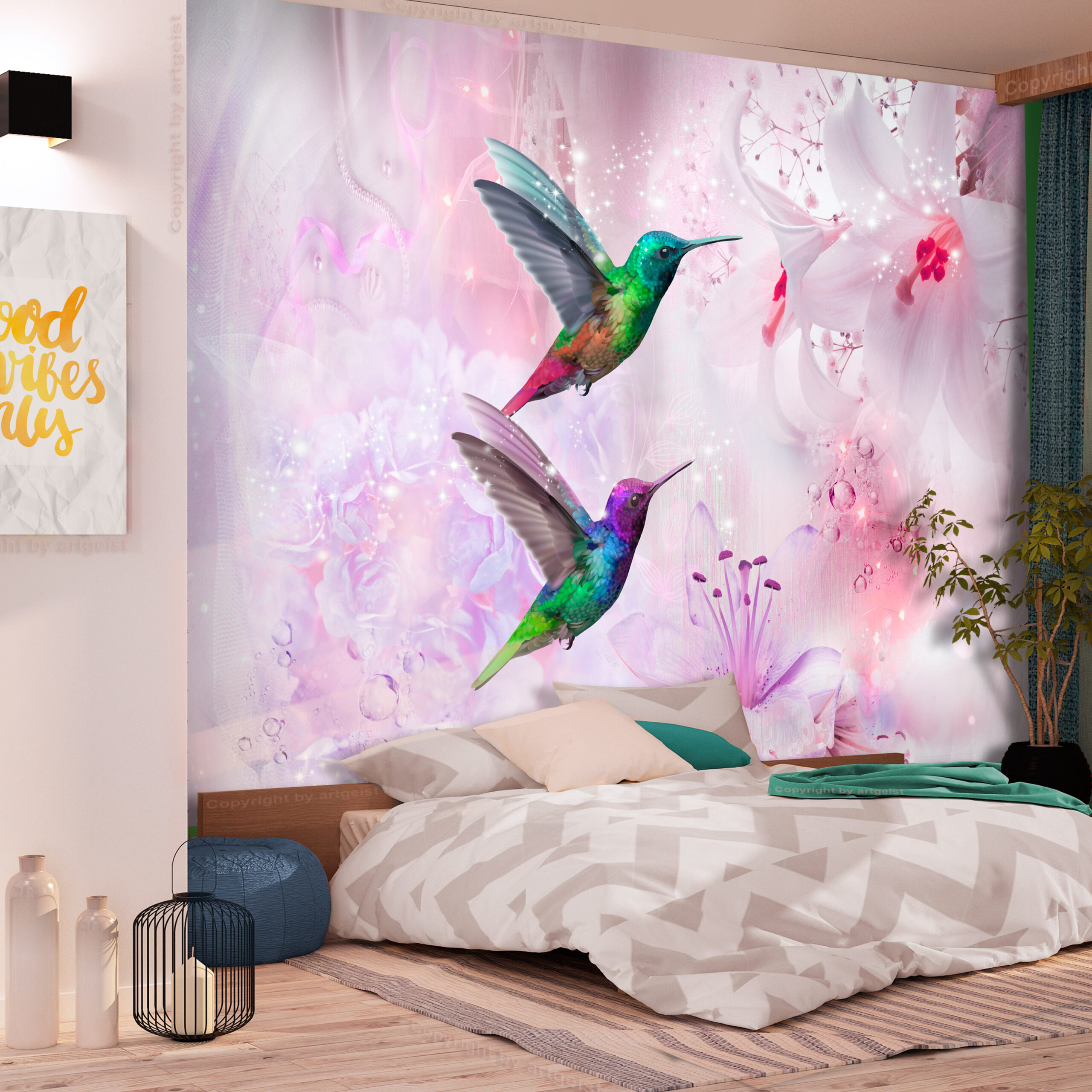 Fotótapéta - Colourful Hummingbirds (Purple) - Image 2