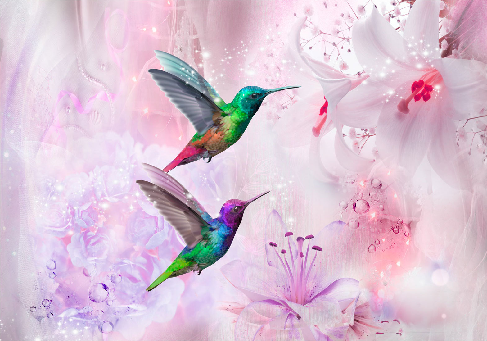 Fotótapéta - Colourful Hummingbirds (Purple) - Image 6
