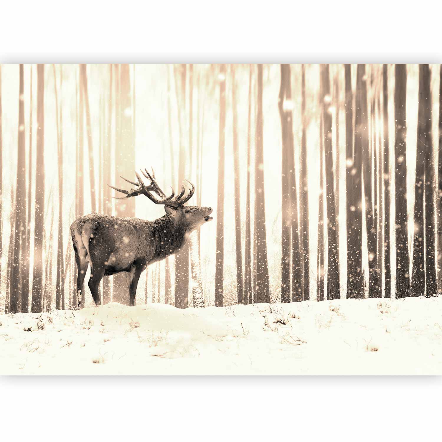 Fotótapéta - Deer in the Snow (Sepia) - Image 5