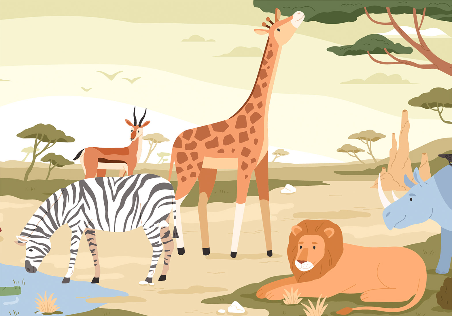 Fotótapéta - Animals From Jungle Vector Illustration - Image 6