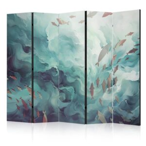 Paraván - Three Schools of Fish - Fish in Muted Colors Swimming in Groups in Oceanic Depths