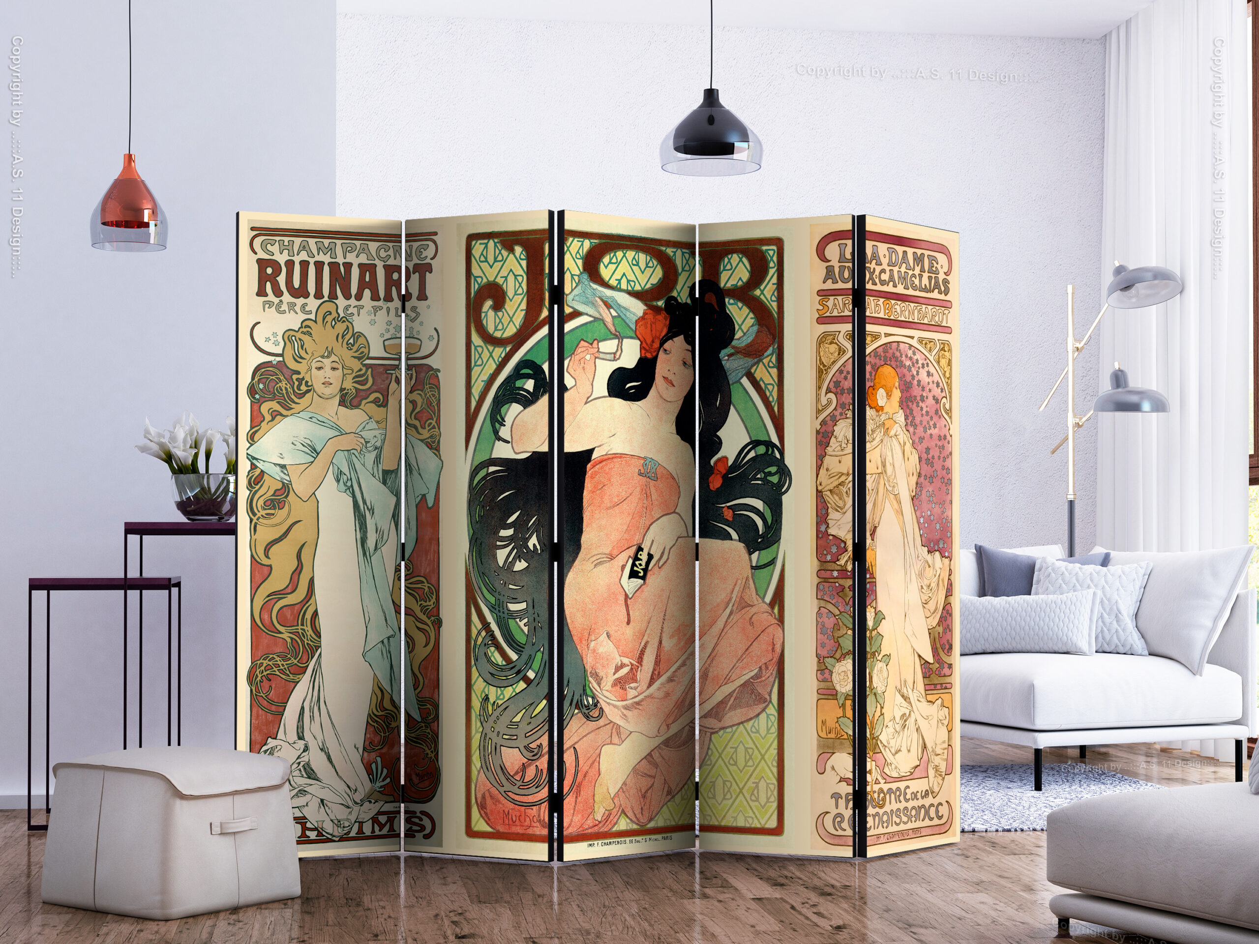 Paraván - Alphonse Mucha. Women's II - Image 5