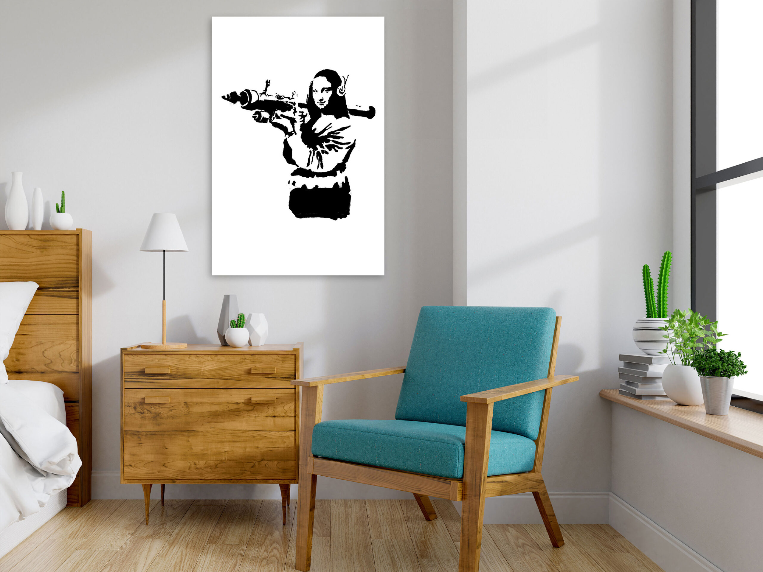Kép - Banksy Mona Lisa with Rocket Launcher (1 Part) Vertical - Image 2