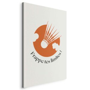Kép - Badminton Shuttlecock on an Orange Circle Background
