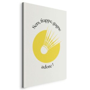 Kép - Badminton Shuttlecock on a Yellow Circle Background