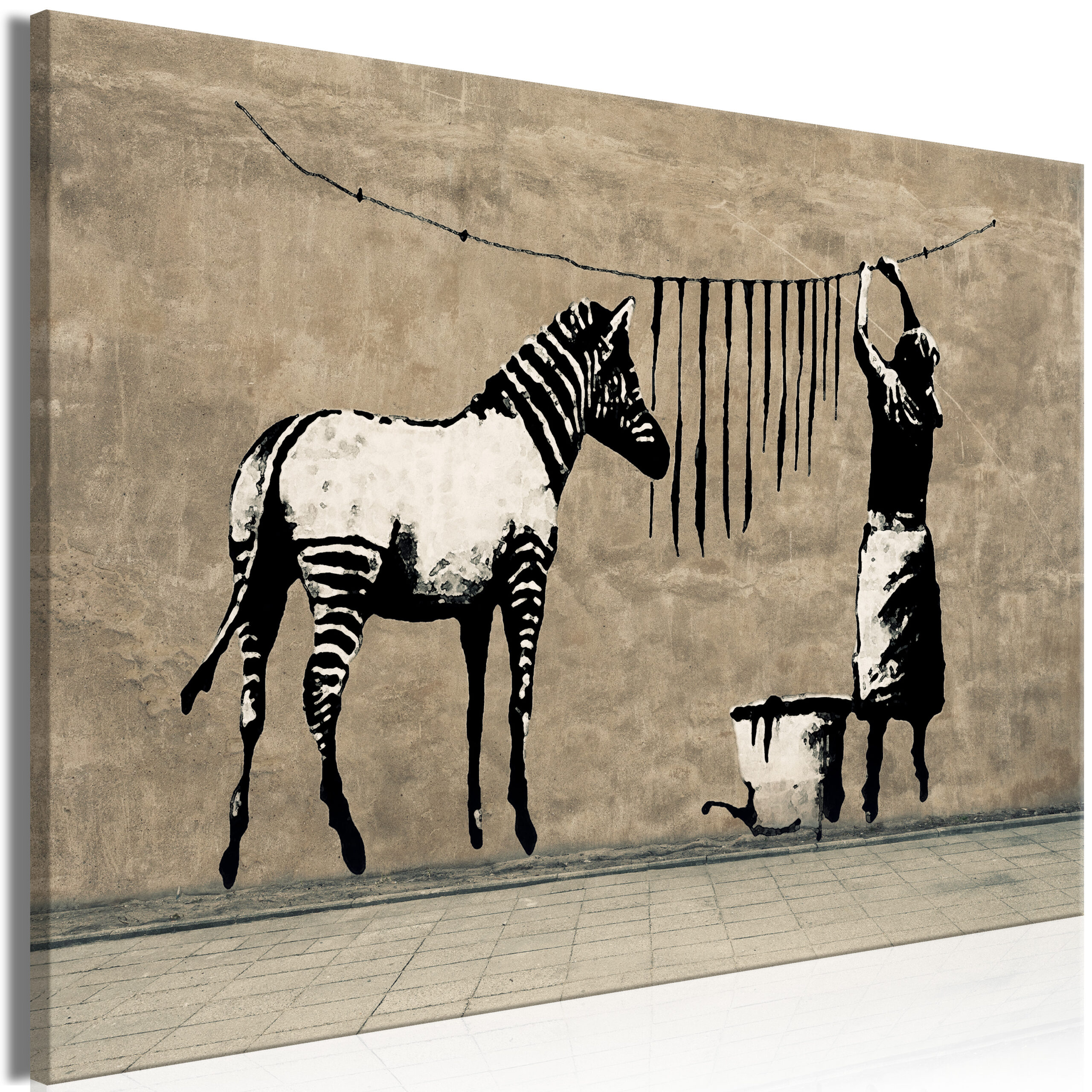 Kép - Banksy: Washing Zebra on Concrete (1 Part) Wide - Image 2
