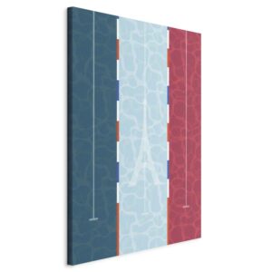 Kép - Graphic Illustration of a Swimming Pool Against the Backdrop of the French Flag