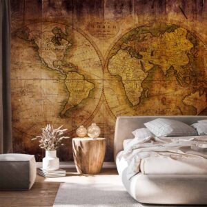 Fotótapéta - World on old map
