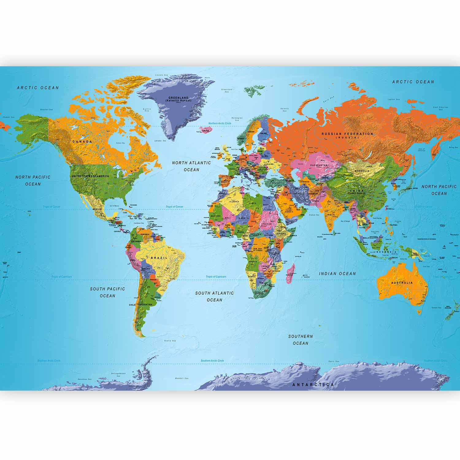 Fotótapéta - World Map: Colourful Geography - Image 5