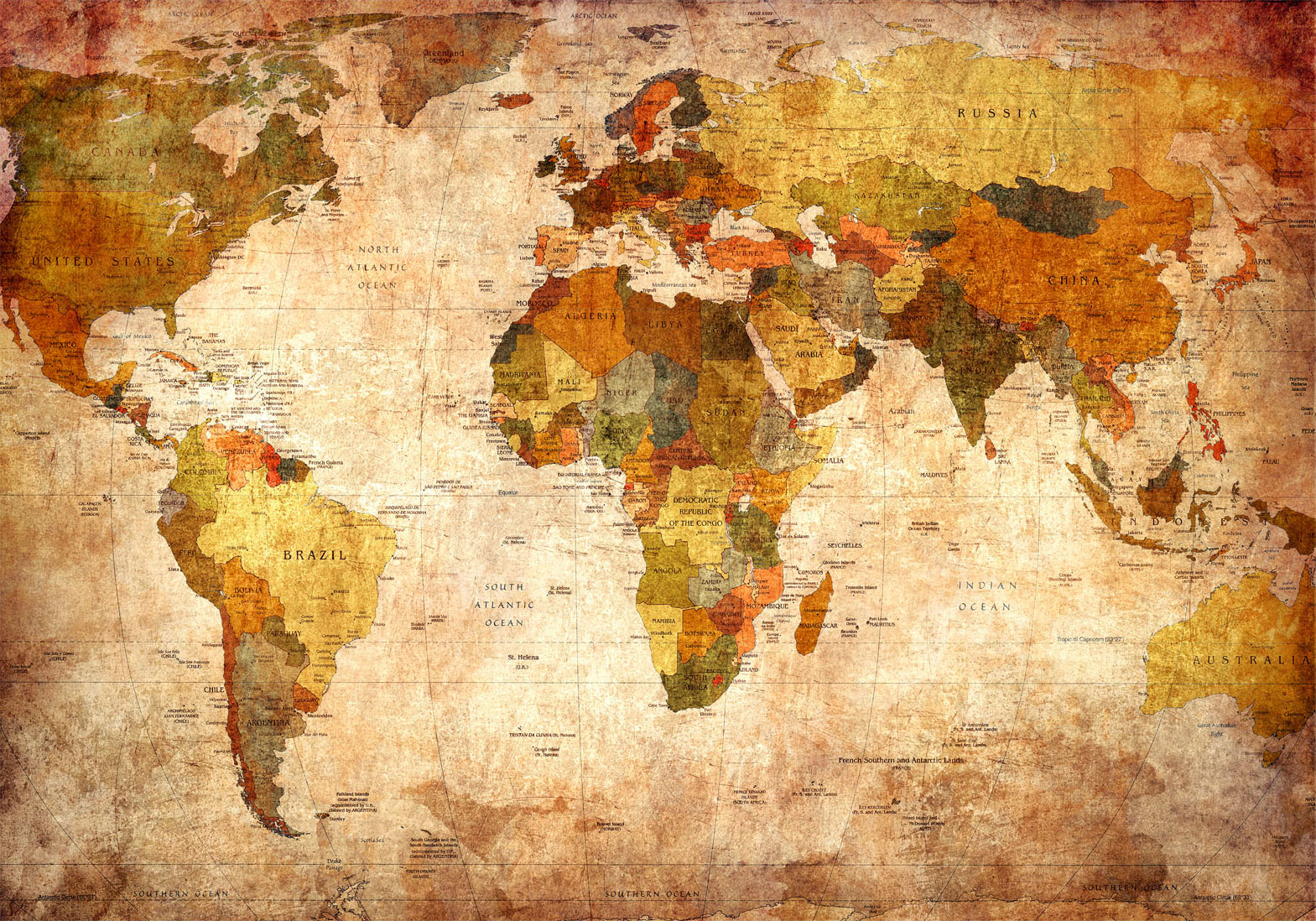 Fotótapéta - Old World Map - Image 6