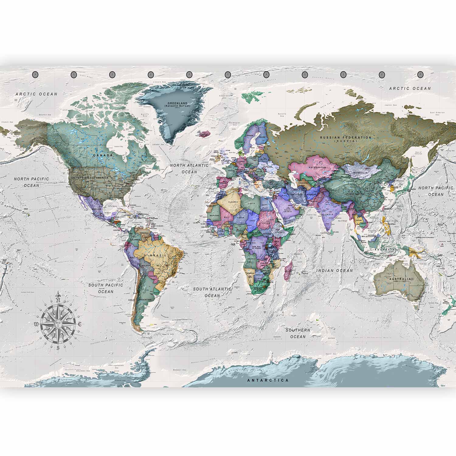 Fotótapéta - Geography study - world map with signed countries in English - Image 5