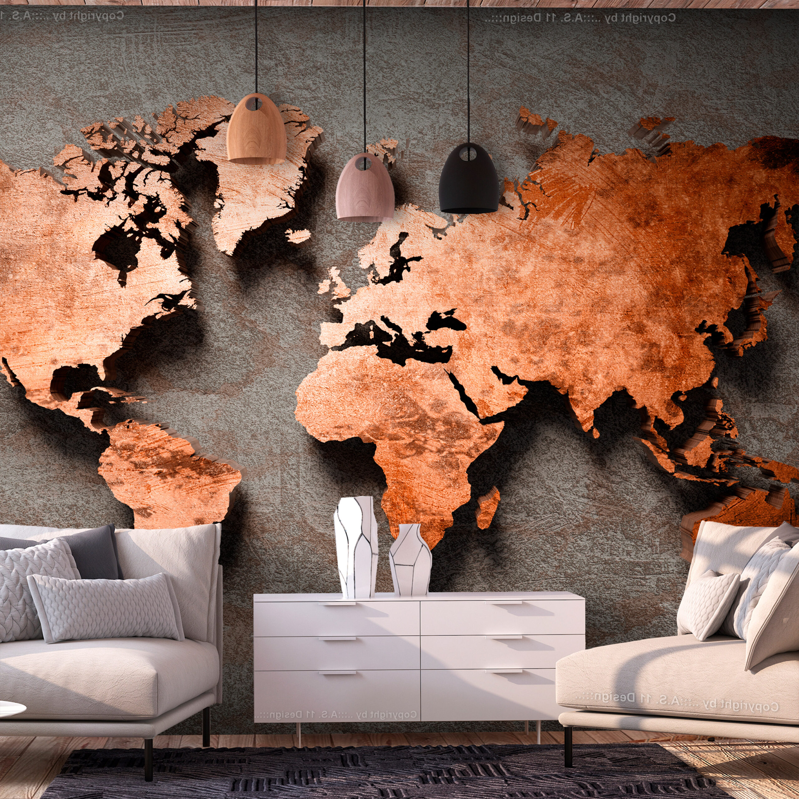 Fotótapéta - Copper Map - Image 2