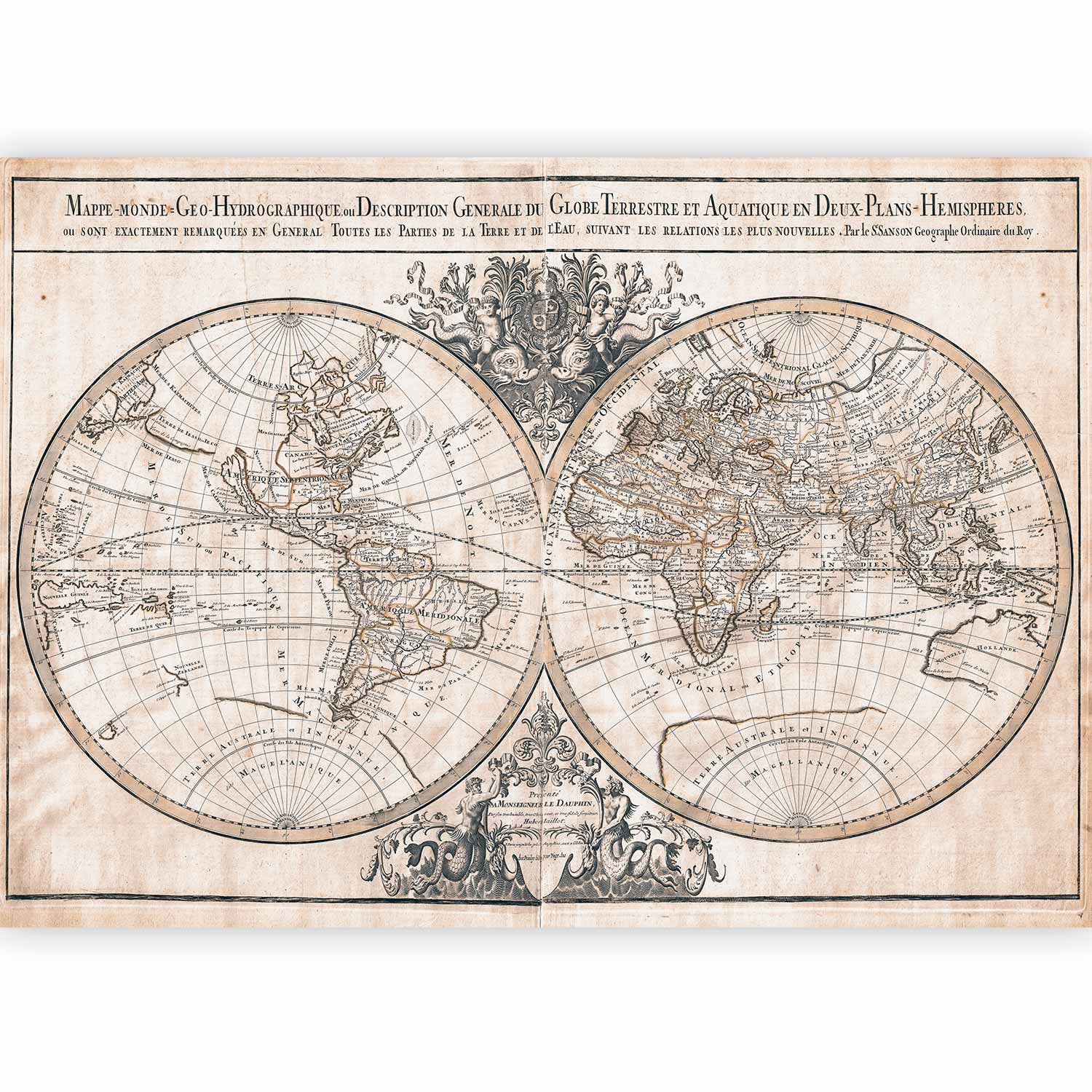 Fotótapéta - Mappe-Monde Geo-Hydrographique - Image 5