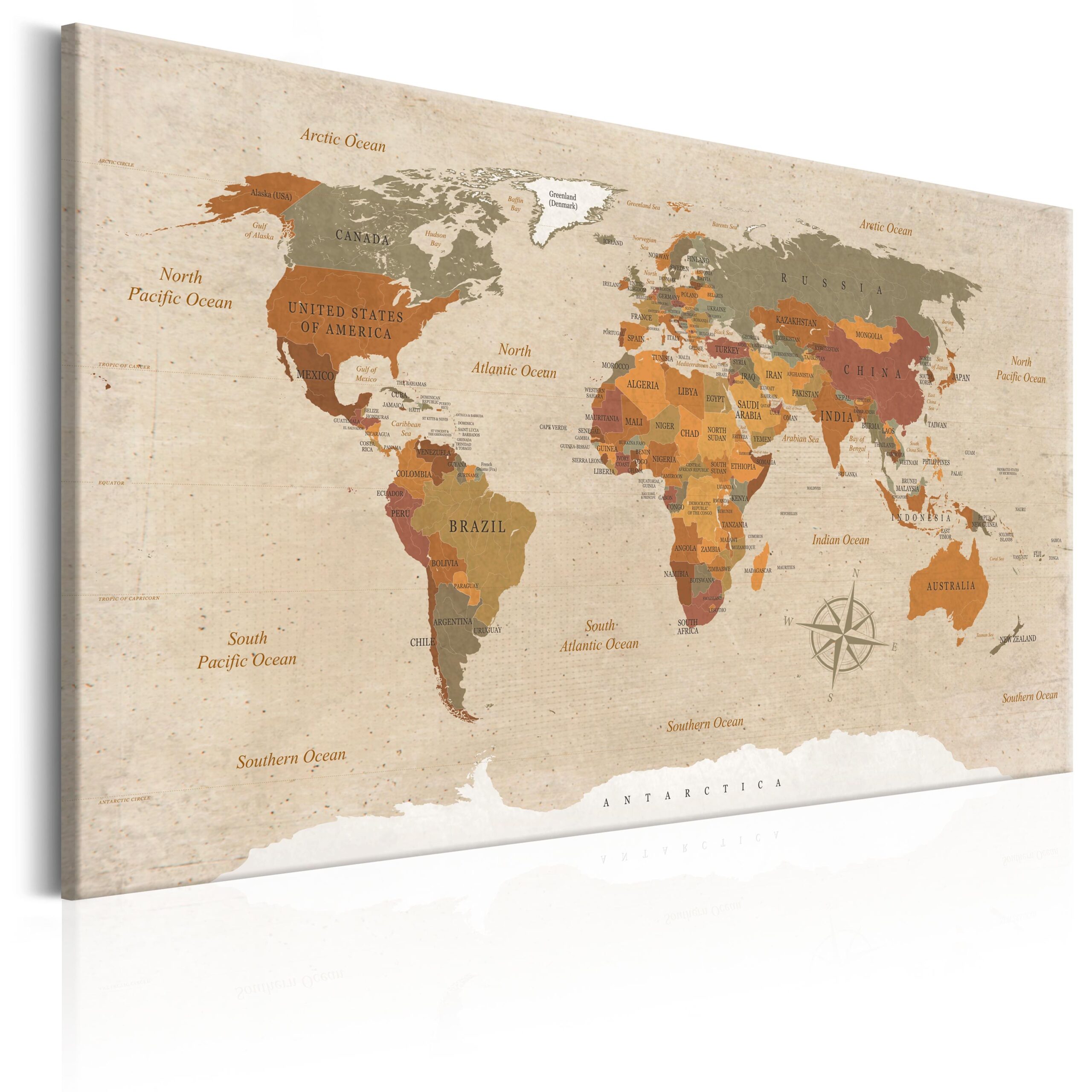 Kép - World Map: Beige Chic - Image 2