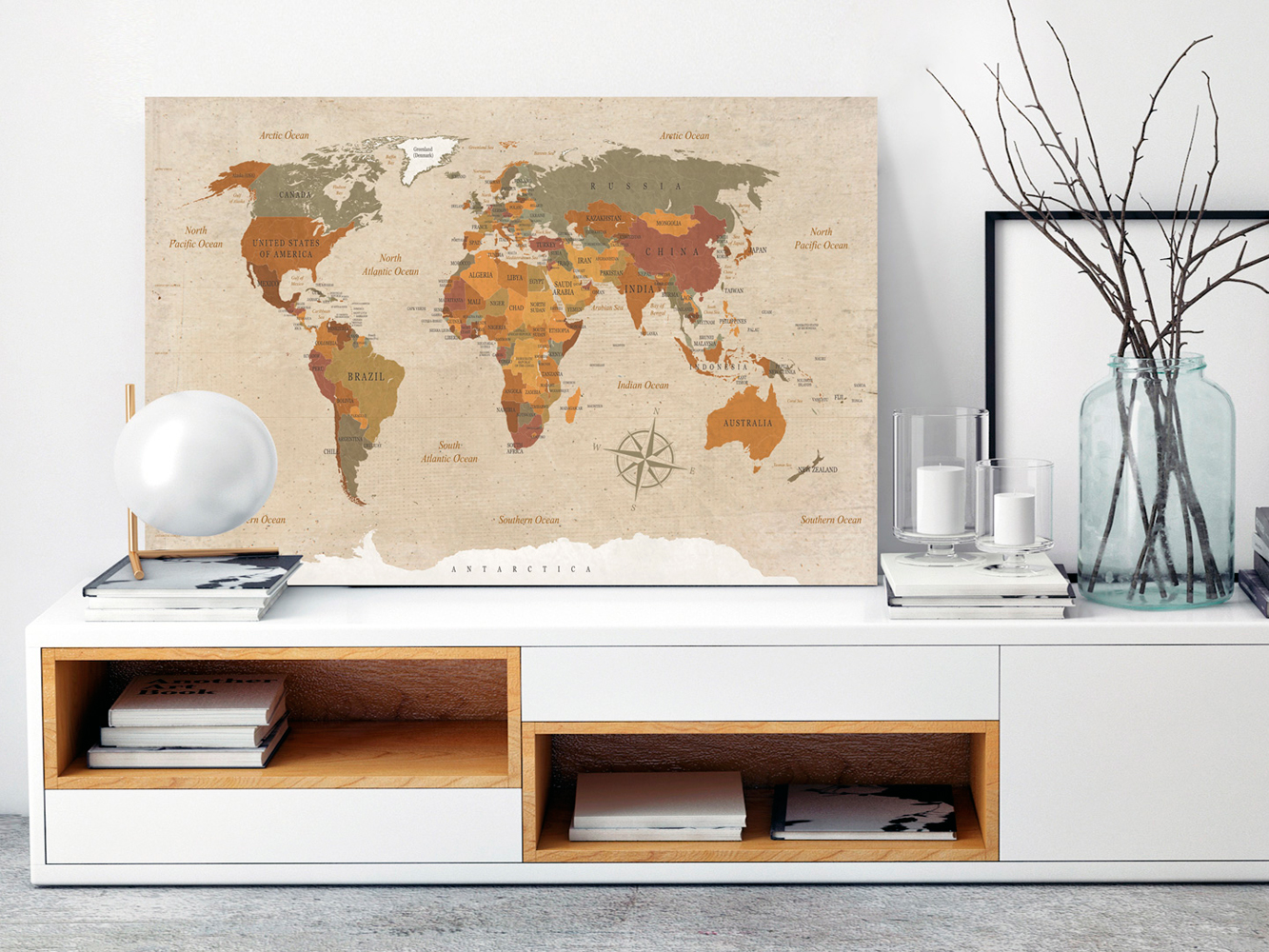 Kép - World Map: Beige Chic - Image 6